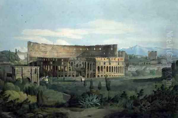 The Colosseum from the Caelian Hills, 1799 Oil Painting by Francis Towne