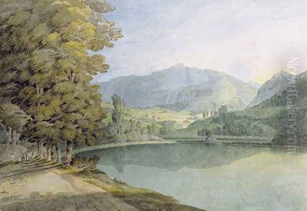 Rydal Water Oil Painting by Francis Towne