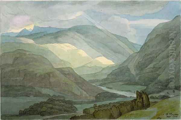 Rydal Water, 1786 Oil Painting by Francis Towne