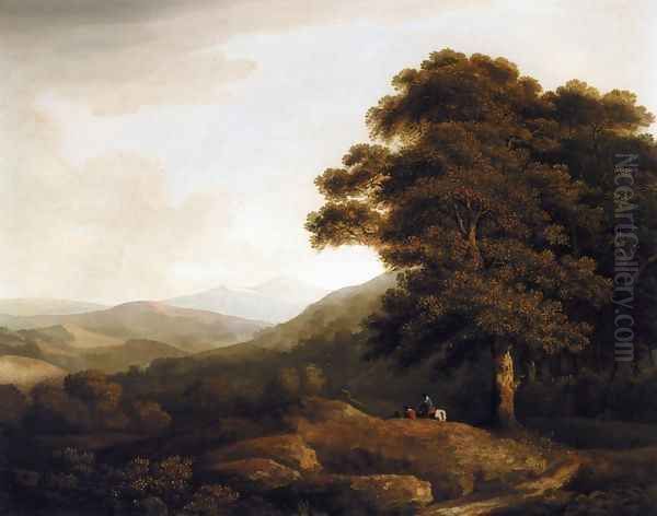 A Landscape Looking North from the Lower Slopes of Snowdon Oil Painting by Francis Towne