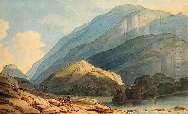 The Entrance into Borrowdale, c.1786 Oil Painting by Francis Towne