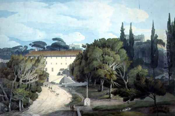 The Convent of St. Eufebio, near Naples (commonly known as St. Efremo) Oil Painting by Francis Towne