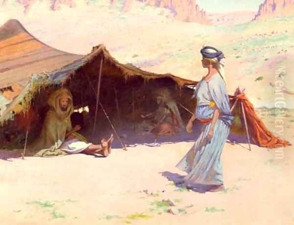 The desert camp Oil Painting by Charles James Theriat