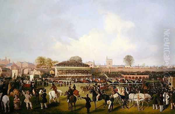 Lord Westminsters Cardinal Puff, with Sam Darling Up, Winning the Tradesmans Plate, Chester, c.1839 Oil Painting by William Tasker