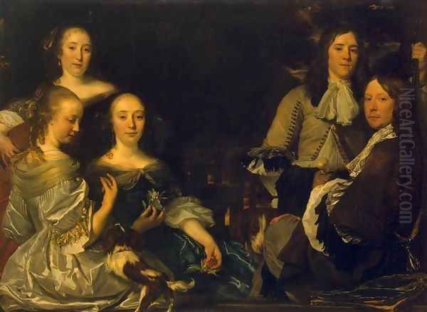 Family Portrait Oil Painting by Abraham van den Tempel