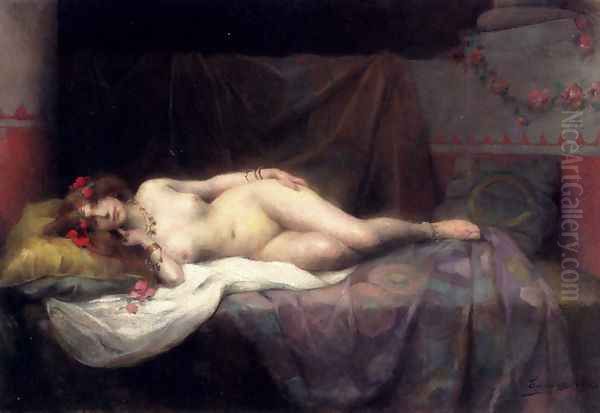 L'Odalisque Oil Painting by Henri Adriene Tanoux