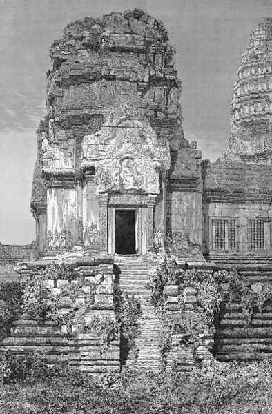 Angkor Wat, view of the second floor, book illustration from A Journey of Exploration in Indo-China, pub. c.1873 Oil Painting by Therond, Emile Theodore