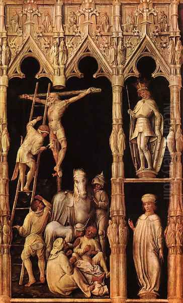 Crucifixion (detail from right side) 1440-45 Oil Painting by Master of the Tegernsee Passion