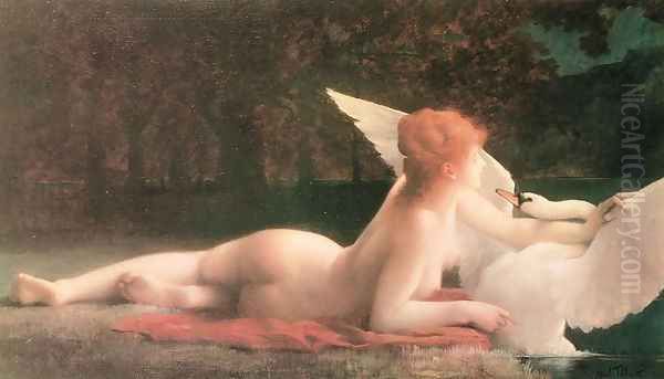 Leda and the Swan Oil Painting by Paul Prosper Tillier