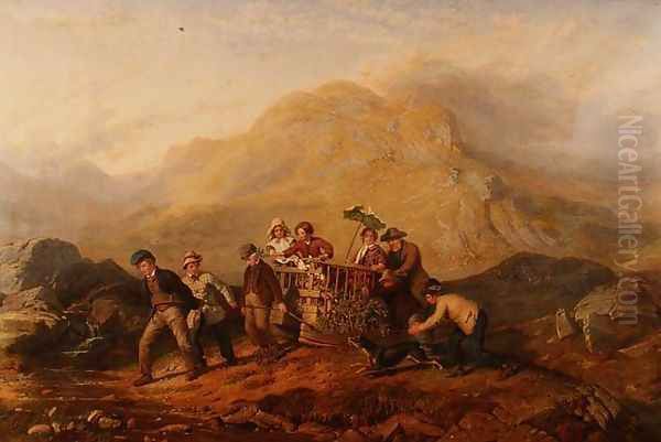 The Height of Ambition, A scene in the Mardale mountains Oil Painting by Jacob Thompson