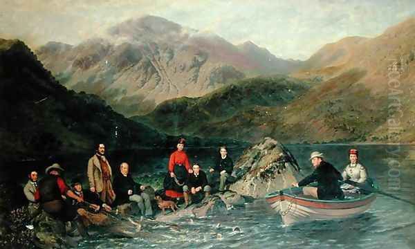 Fishing at Haweswater Oil Painting by Jacob Thompson