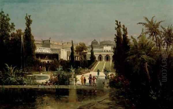 Garden in Constantinople Oil Painting by Josef Thoma