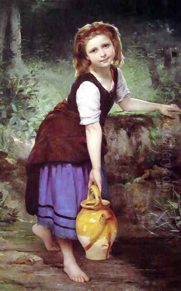 At the Spring (or The Pitcher Girl) Oil Painting by Charles Victor Thirion