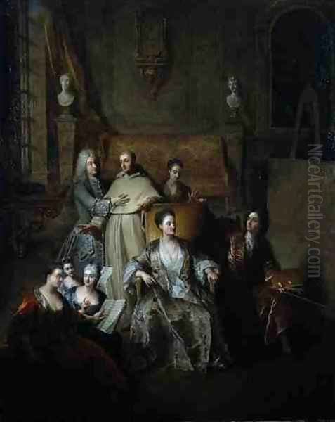 The Artist and his Family, c.1708 Oil Painting by Francois de Troy