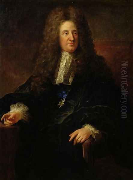 Portrait of Jules Hardouin Mansart 1646-1708 Oil Painting by Francois de Troy