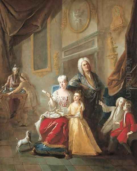 Portrait of a family in an interior Oil Painting by Francois de Troy