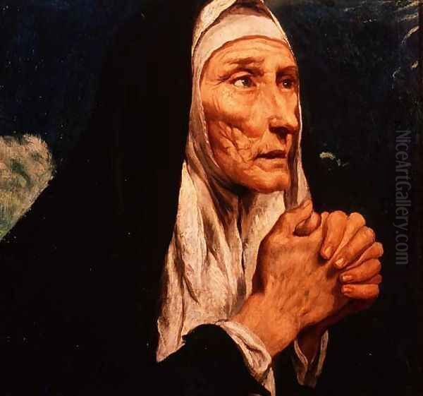 St. Monica Oil Painting by Luis Tristan De Escamilla