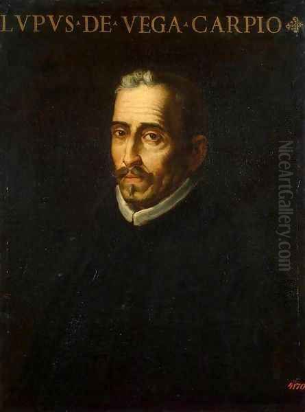 Portrait of Felix Lope de Vega Oil Painting by Luis Tristan De Escamilla