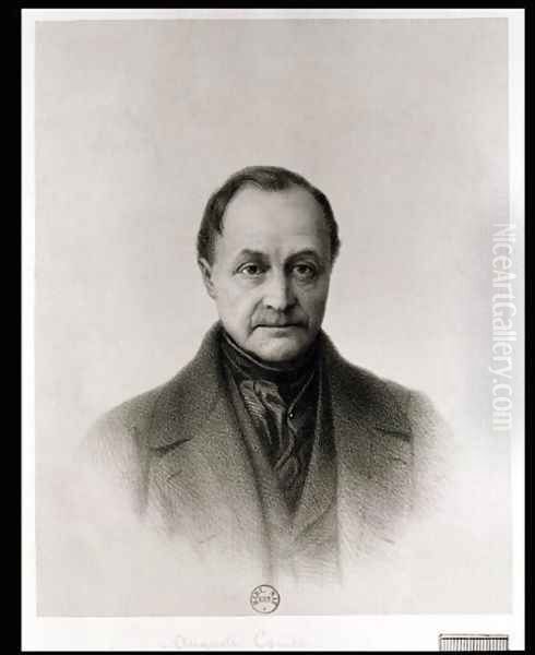 Portrait of Auguste Comte 1798-1857, French philosopher Oil Painting by Tony Toullion