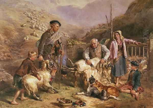 Sheep Shearing Oil Painting by John Frederick Tayler