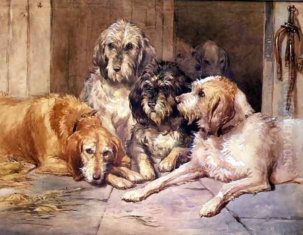 The Otter Hounds Oil Painting by John Frederick Tayler