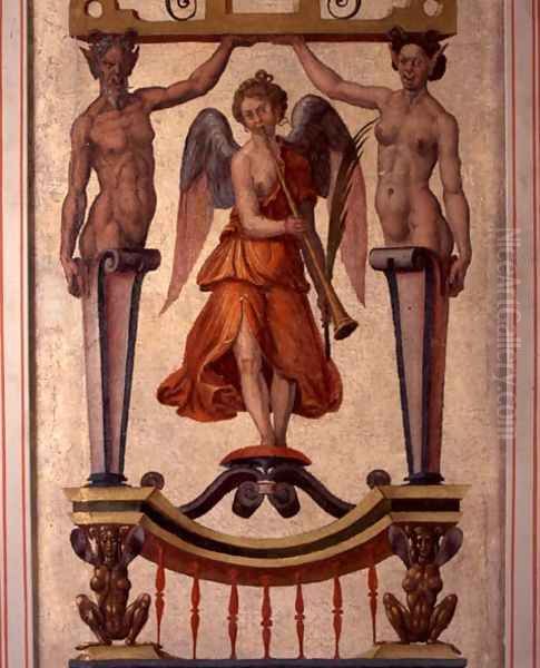 Arabesque panel, that may have come from Nonsuch Palace, 16th century Oil Painting by (Antonio del Nunziata) Toto