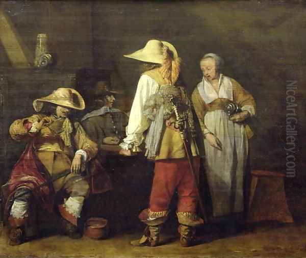 Interior of an Inn 1636 Oil Painting by Gerard Terborch