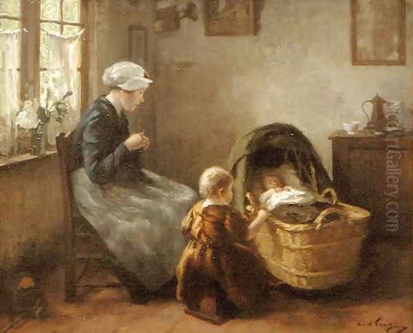 A Dutch Home, 1910 Oil Painting by Lammert Van Der Tonge