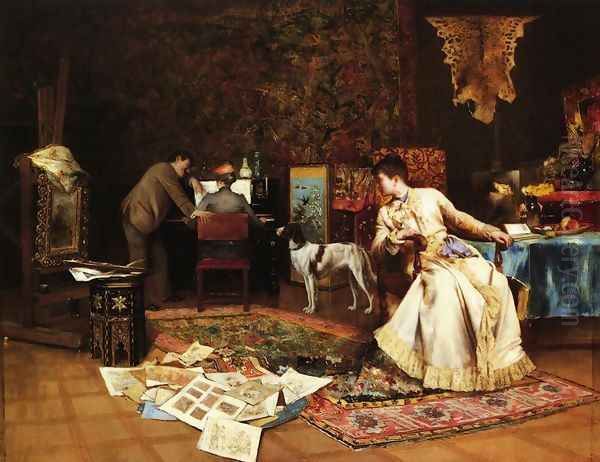 The Artist's Studio Oil Painting by Armand (Francois-Christophe) Toussaint