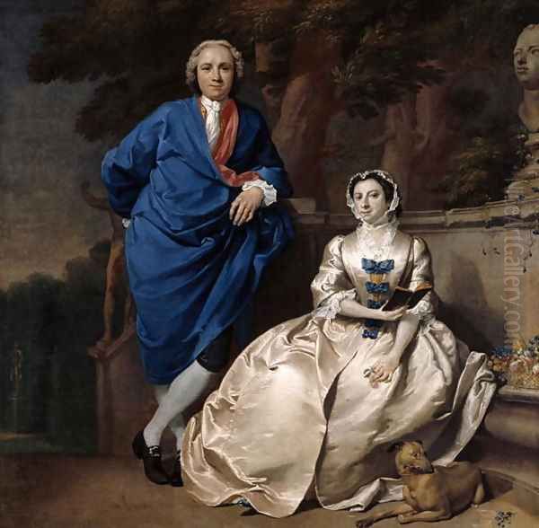 Portrait of George Michael Moser 1706-83 and his wife, Mary Guynier, c.1742 Oil Painting by Carl Marcus Tuscher