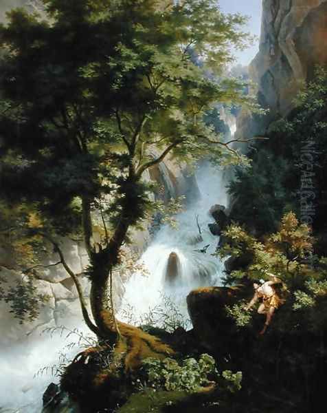 Hunter in the Apennines, 1822 Oil Painting by Lancelot Theodore Turpin De Crisse