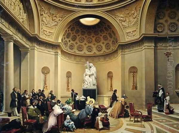 Mass in the Expiatory Chapel, 1830-48 Oil Painting by Lancelot Theodore Turpin De Crisse