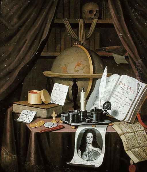 Still Life with Documents Oil Painting by John Turing