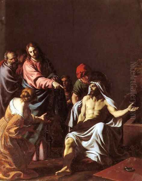 The Raising of Lazarus Oil Painting by Alessandro Turchi (Orbetto)