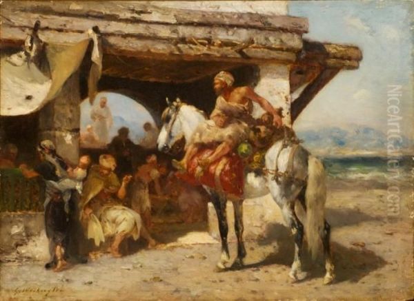 Marche Couvert En Bord De Mer Oil Painting by Georges Washington