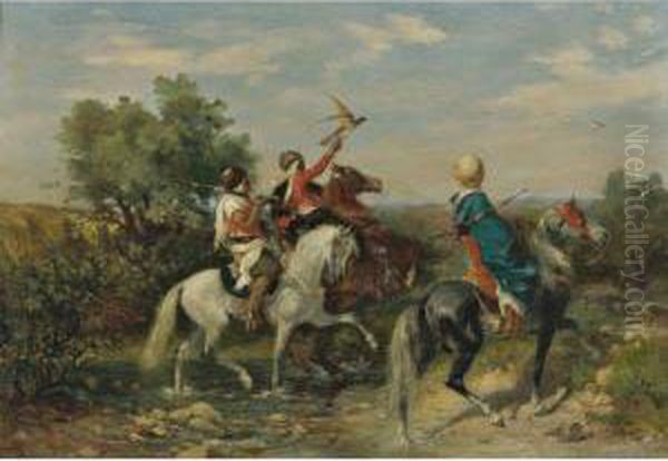 La Chasse Au Faucon Oil Painting by Georges Washington