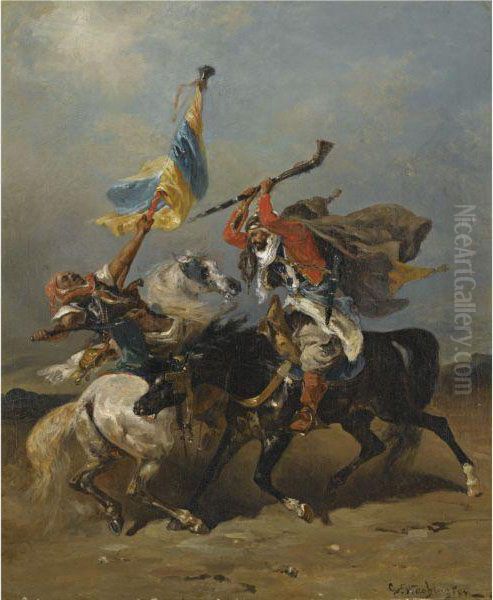 Le Combat Oil Painting by Georges Washington