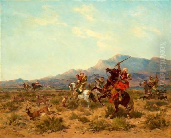 La Chasse A L'antilope Oil Painting by Georges Washington