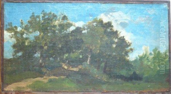 Etude De Paysage Boise. Oil Painting by Georges Washington