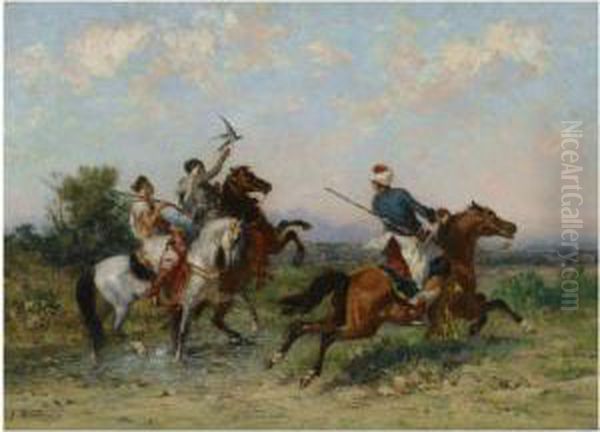 La Chasse Au Faucon Oil Painting by Georges Washington