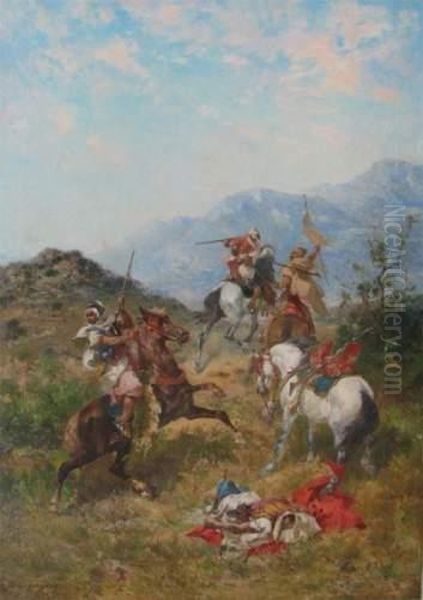 Combat D'arabes Ou La Collecte De L'impot Oil Painting by Georges Washington