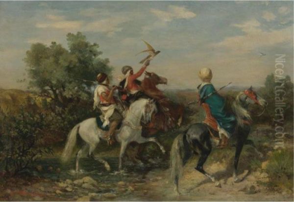 The Falcon Hunt Oil Painting by Georges Washington