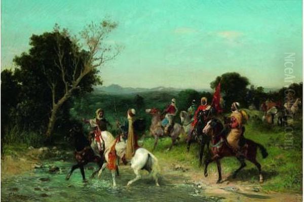 Le Passage Du Gue Oil Painting by Georges Washington