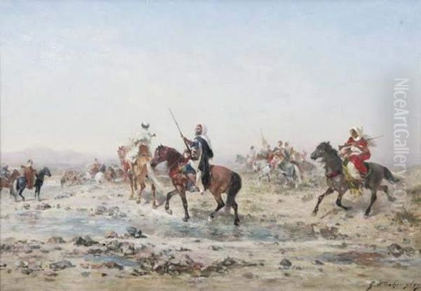 La Halte Des Cavaliers Oil Painting by Georges Washington