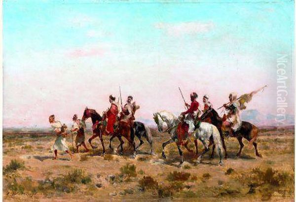 Les Cavaliers Arabes Oil Painting by Georges Washington