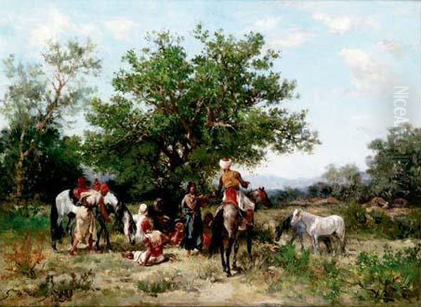 Le Campement Arabe Oil Painting by Georges Washington