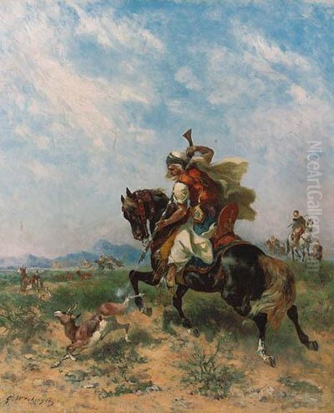 La Chasse La Gazelle Oil Painting by Georges Washington