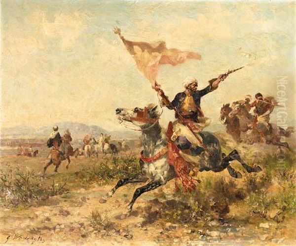 Arab Warriors Oil Painting by Georges Washington