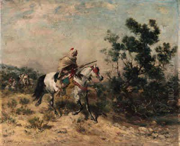 Arab Horsemen Oil Painting by Georges Washington