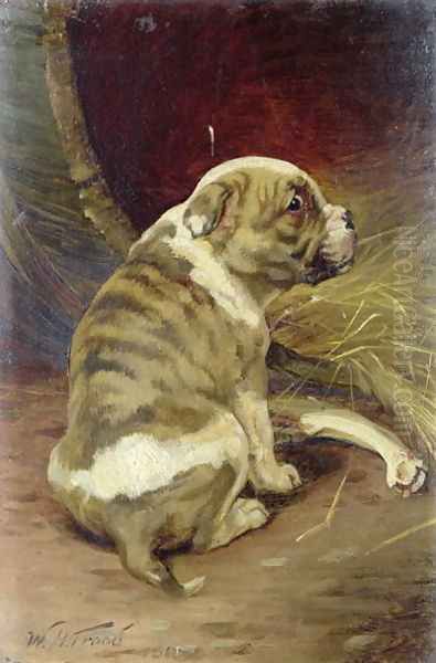 Give a Dog a Bone, 1888 Oil Painting by William Henry Hamilton Trood